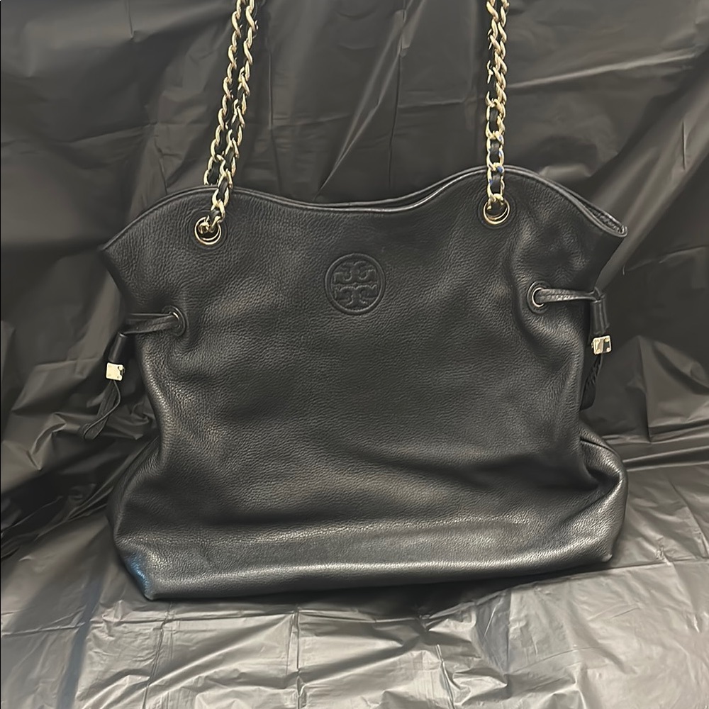 Tory Burch Black and Gold Shoulder Bag